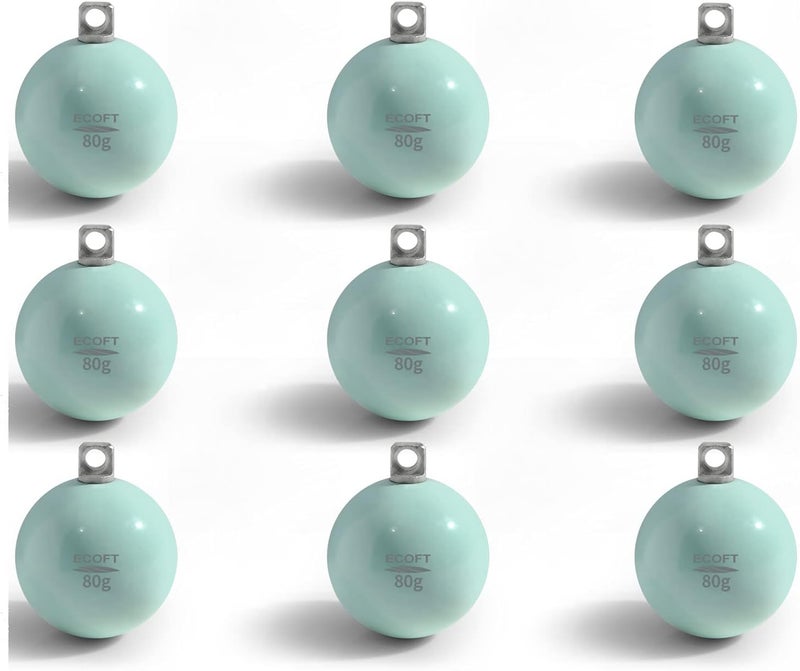 ECOFT Lead Free Fishing Weights Sinkers 20g-200g Coated Egg Sinkers Cannonball Weights Assorted Sizes Bag and Fishing Weights Assortment Box Non-Lead Fishing Weights Saltwater Freshwater - Image 1
