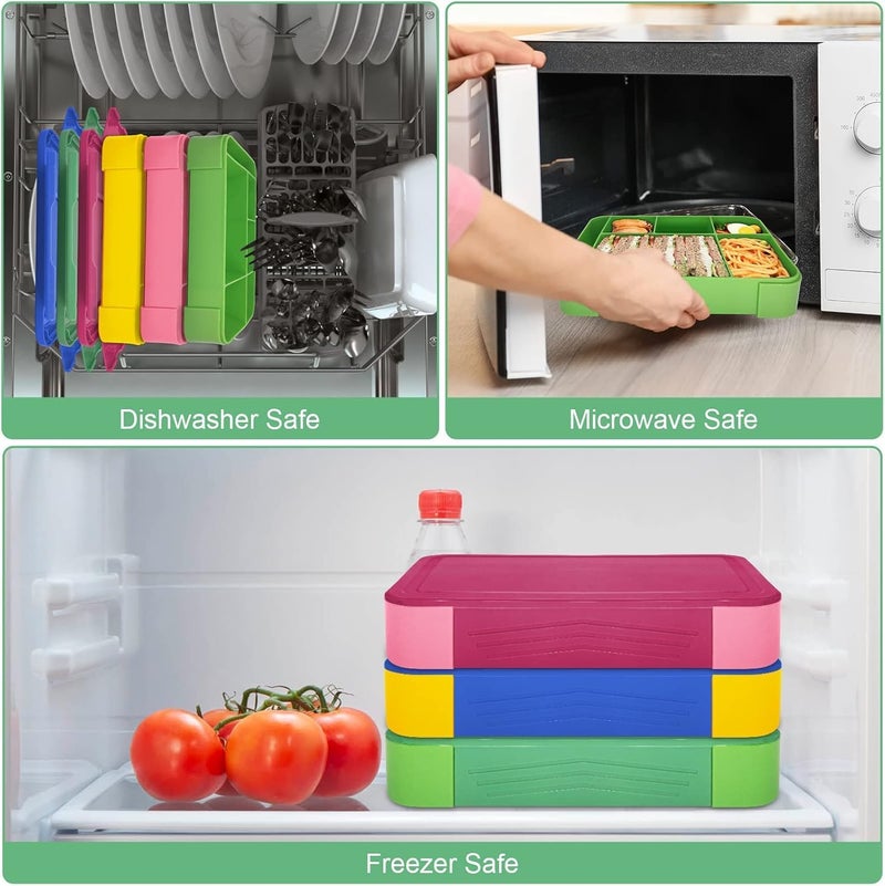 Lunch Box for Kids With Compartments - Leak-Proof Bento Box for School, Nursery & Trips - Snack Container for Girls and Boys (Green) - Image 5