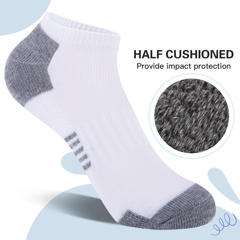 Comfoex 10 Pairs Boys Socks Low Cut Ankle Socks For Kids 8-10 4-6 6-8 Years Old Short Athletic Socks With Cushioned Sole - Image 4