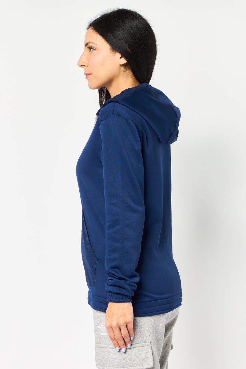 Adidas Women Sportswear Fit Long Sleeve Full Zip Outdoor Sweatshirt, Navy - Image 2