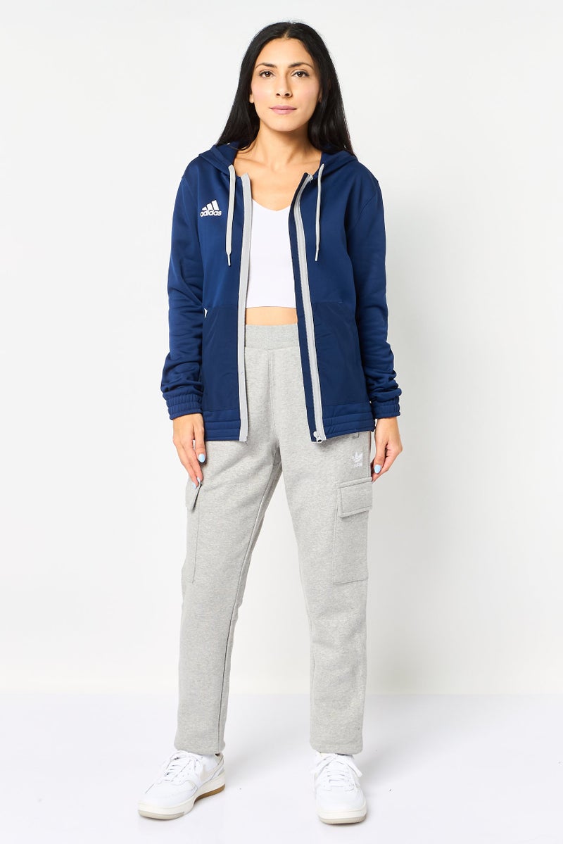 Adidas Women Sportswear Fit Long Sleeve Full Zip Outdoor Sweatshirt, Navy - Image 4