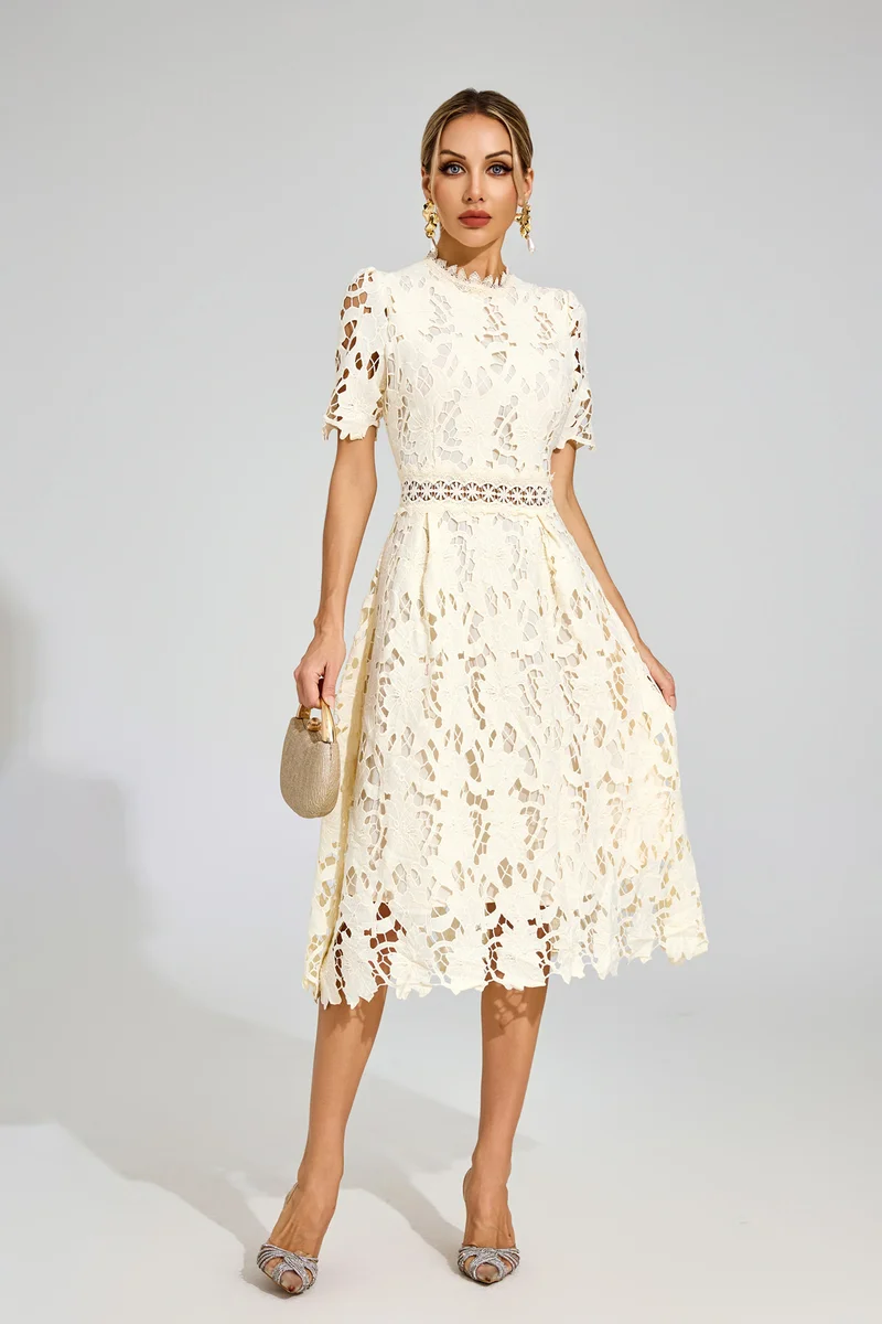 Catchall Jonson Lace Cut Out Midi Dress