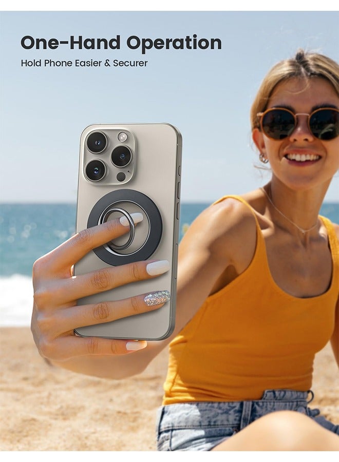 Upgraded Magnetic Phone Ring Holder, Magnetic Cell Phone Grip, Flexible 360° Rotation Magnet Finger Ring Grip Stand Holder, Fit for iPhone 16 15 14 13 12, Pro, Pro Max, Plus,Compatible with all mobile phones  - Image 2
