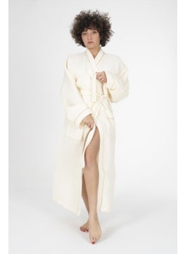 Varol Kaos Series Kimono Collar Pique Bathrobe Dressing Gown  - Image 1