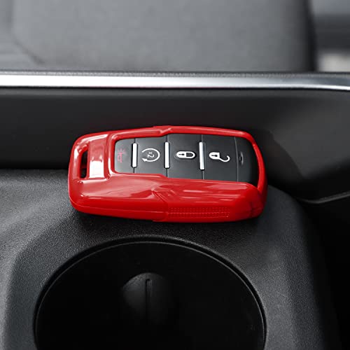 SQQP ABS Key Fob Cover for 2018-2023 Dodge RAM 1500 2500 3500, Key Fob Shell Protector Shell Keyless Remote Control Smart Key Holder(Red) - Image 4
