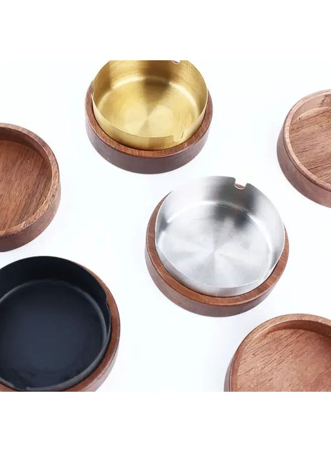 Golden Windproof Ashtray With Lid Set Odor Resistant For Bars Parties - Image 3
