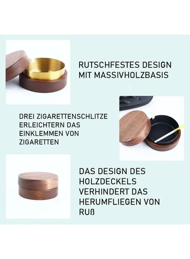 Golden Windproof Ashtray With Lid Set Odor Resistant For Bars Parties - Image 5