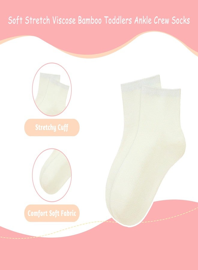 SERISIMPLE Viscose Bamboo Stretch Kids Ankle Sochool Kids Crew Socks Breathable Boy Girl 5 Pairs (Off-white, Medium) - Image 3