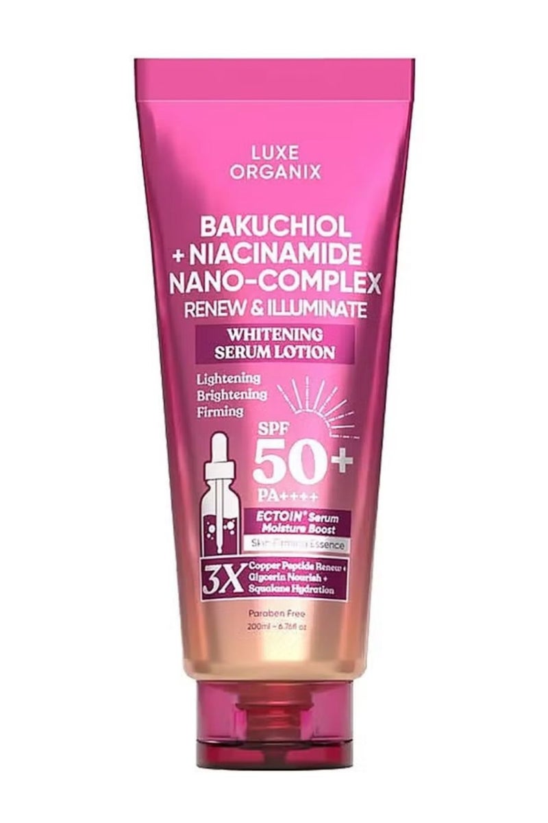 LUXE ORGANIX Bakuchiol and Niacinamide Nano Complex Serum Lotion SPF 50 - 200ml - Image 1