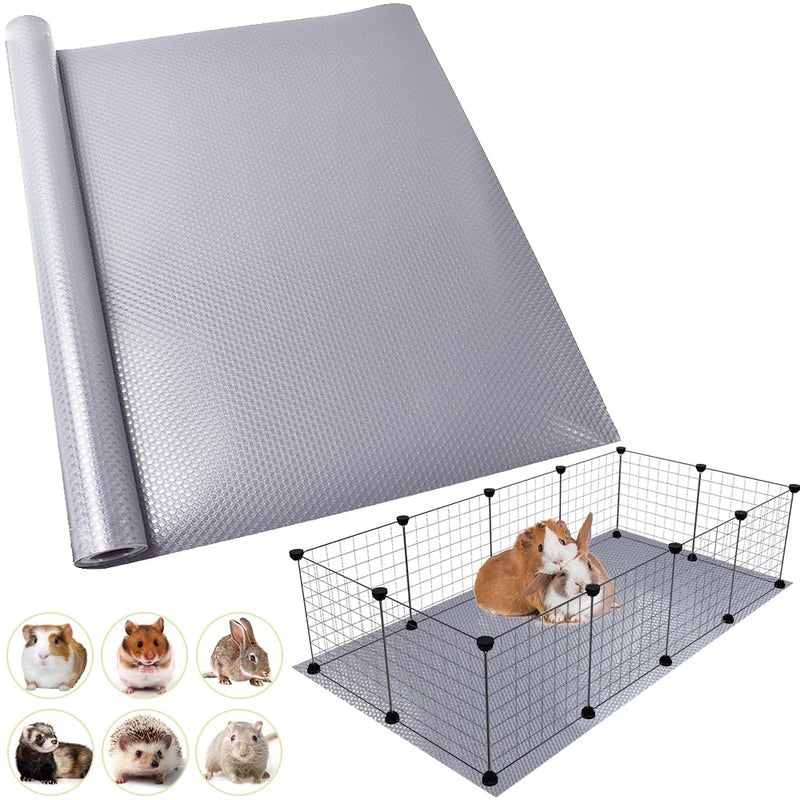 TCYPUHL Washable Guinea Pig Bedding Cage Liner Waterproof Rabbit Bedding Easily Cut to Suit Cage and Reusable Pads for Guinea Pigs Rabbits Hamsters Gerbils and Chinchillas1879 1pcs Grey Mat - Image 3