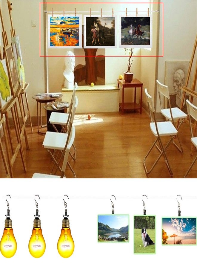 PINOWU [2 Pack] Pinowu White Curtain Wire, Plastic Coated Window Curtain Wire, Picture Hanging Wire with 8 Pairs of Screw Eyes and Hooks - Image 4