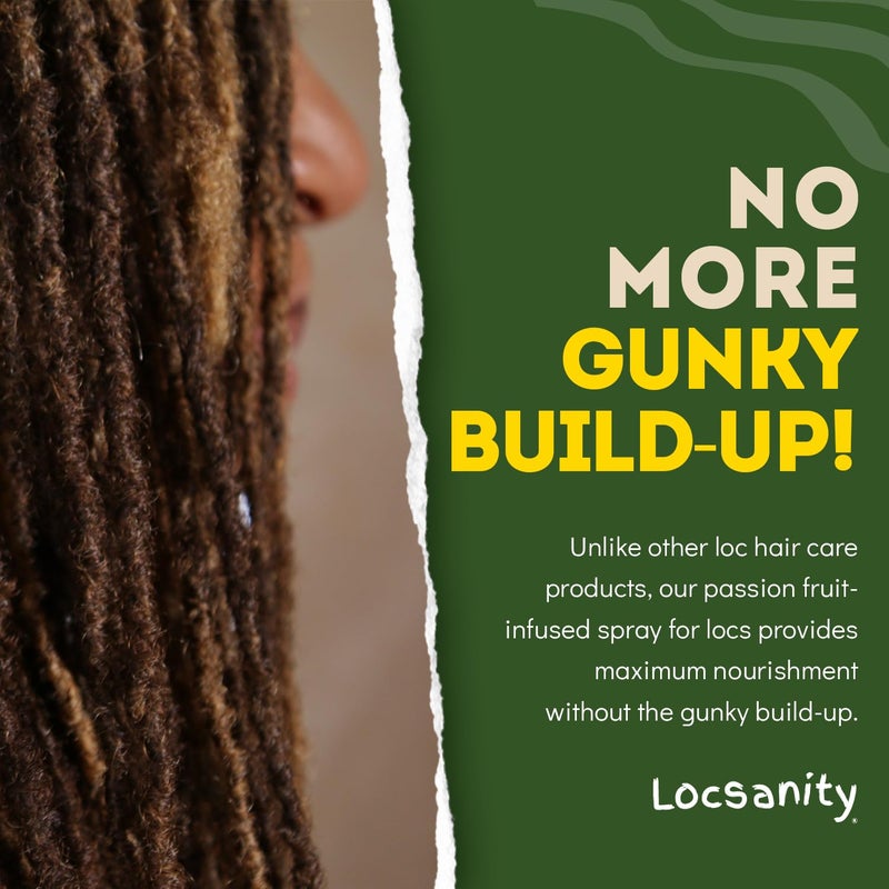 Locsanity Daily Moisturizing Spray for Dull, Dry Locs â€“ Passion Fruit Hair and Scalp Moisturizer for Dreadlocks, Sisterlocks, Microlocks, Braids to Control Oil and Frizz (8 fl oz) - Image 4