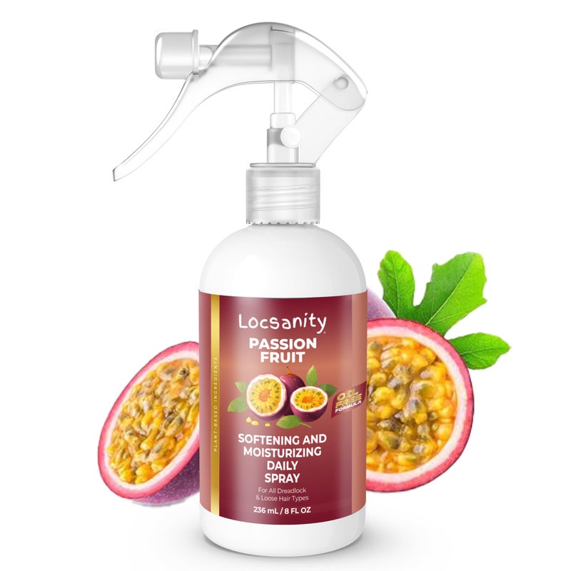 Locsanity Daily Moisturizing Spray for Dull, Dry Locs â€“ Passion Fruit Hair and Scalp Moisturizer for Dreadlocks, Sisterlocks, Microlocks, Braids to Control Oil and Frizz (8 fl oz) - Image 1