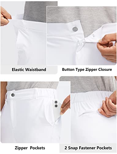 Soothfeel Men's Golf Joggers Pants with 5 Pockets Slim Fit Stretch Sweatpants Running Travel Dress Work Pants for Men(White, XL - Image 4