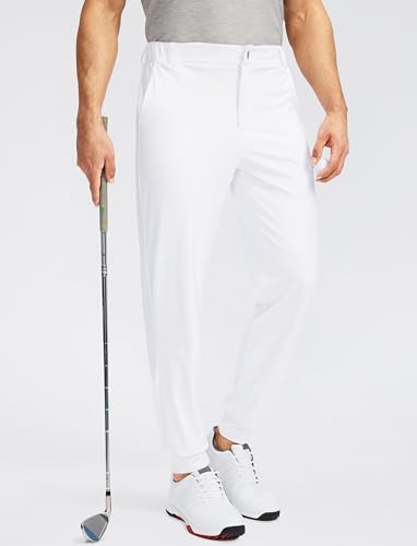 Soothfeel Men's Golf Joggers Pants with 5 Pockets Slim Fit Stretch Sweatpants Running Travel Dress Work Pants for Men(White, XL - Image 2