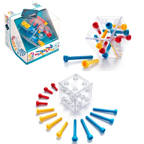 SmartGames Criss Cross Cube 3D Logic Puzzle Game with 80 Challenges Brain Teaser for Ages 8 - Image 1