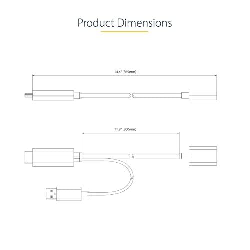 StarTech.com 1ft (30cm) HDMI to DisplayPort Adapter Cable, Active 4K 60Hz HDMI 2.0 to DP 1.2 Converter, HDR, USB Bus Powered, HDMI Source to DisplayPort Monitor for Laptops/PC (128-HDMI-DISPLAYPORT) - Image 4