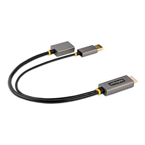 StarTech.com 1ft (30cm) HDMI to DisplayPort Adapter Cable, Active 4K 60Hz HDMI 2.0 to DP 1.2 Converter, HDR, USB Bus Powered, HDMI Source to DisplayPort Monitor for Laptops/PC (128-HDMI-DISPLAYPORT) - Image 5