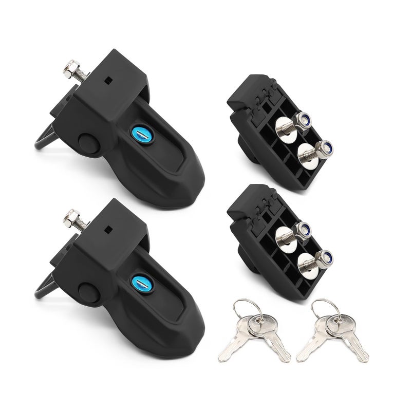 Generic Nakkaa Locking Hood Latch Catch with Lock Compatible with Wrangler JL JT 2018-2024 Accessories Black 2pcs  - Image 1