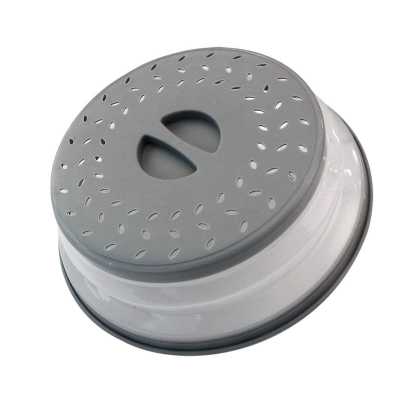 JYYHSF Collapsible Microwave Splatter Cover For Food With Silicone Mats, Microwave Plate Cover With Steam Vent，BPA-Free Silicone & Plastic (gray, 8.5IN) - Image 1
