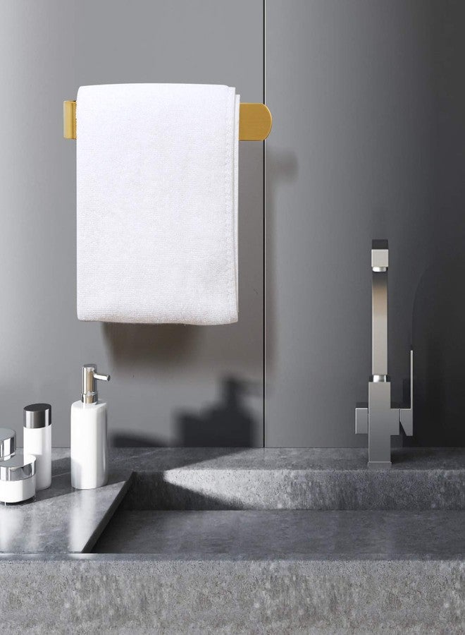 HouseAid Self Adhesive Hand Towel Holder for Bathroom, Stainless Steel Adhesive Towel Bar, No Drilling Modern Hand Towel Hanger, Brushed Gold - Image 2