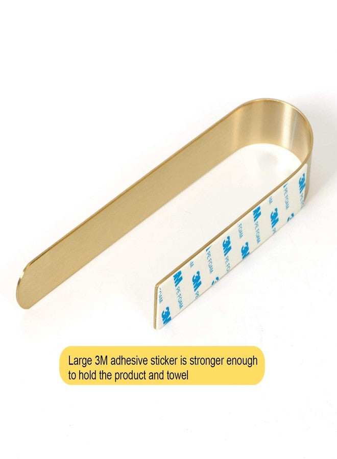 HouseAid Self Adhesive Hand Towel Holder for Bathroom, Stainless Steel Adhesive Towel Bar, No Drilling Modern Hand Towel Hanger, Brushed Gold - Image 3