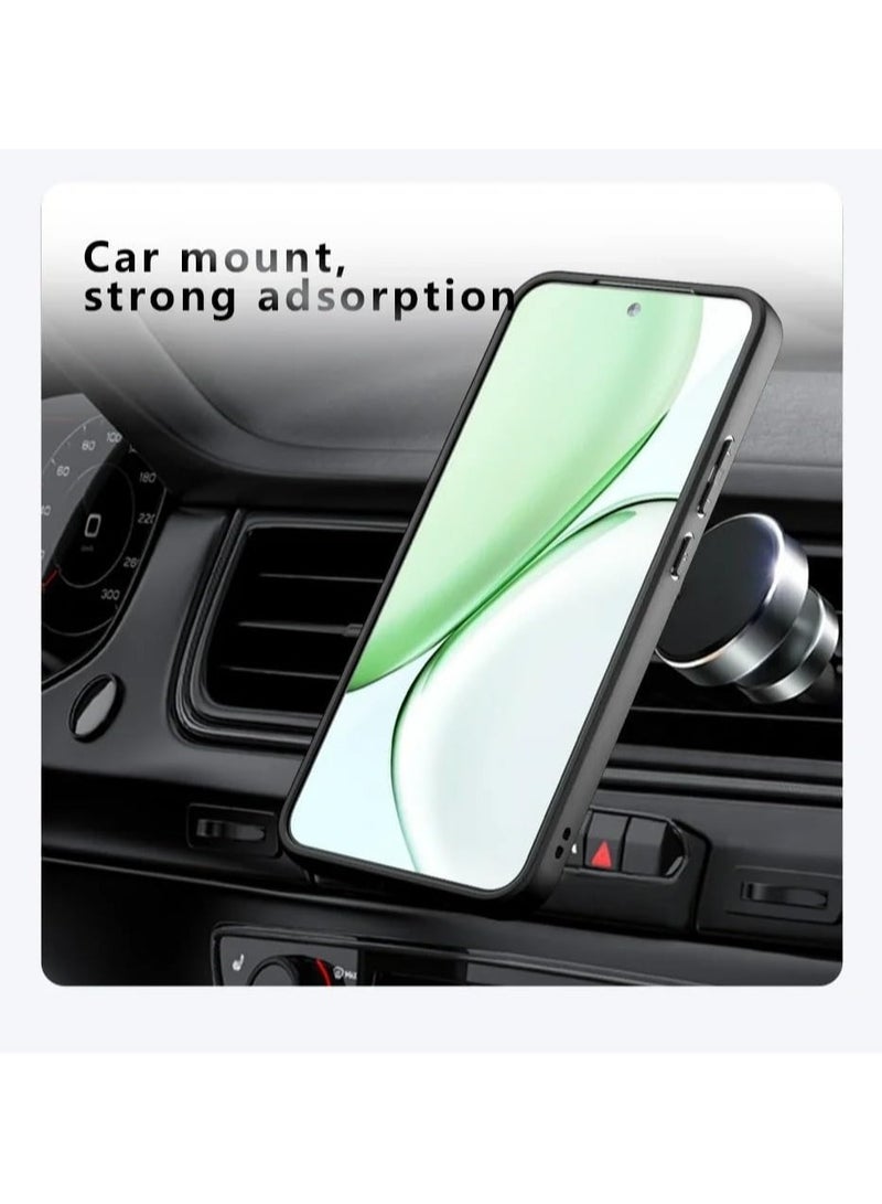 Magnetic Protective Case Compatible with Honor X9d 5G Matte Semi-Transparent Black Case Resists Yellowing Airbag-Style PC+TPU Shock-Absorbing Back Cover for Honor X9d - Image 3
