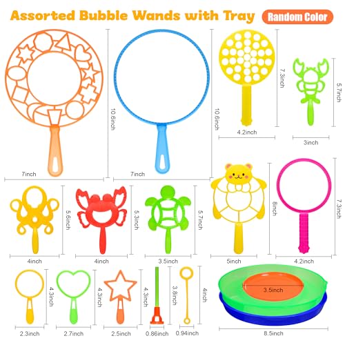 iShyan Bubble Wands Set for Kids17 pcs Assorted Bubble Wands with Tray Big Bubble Maker Wand for Kids Summer Outdoor GamesBirthday PartyFamily EventGifts for Bubble Lovers - Image 5