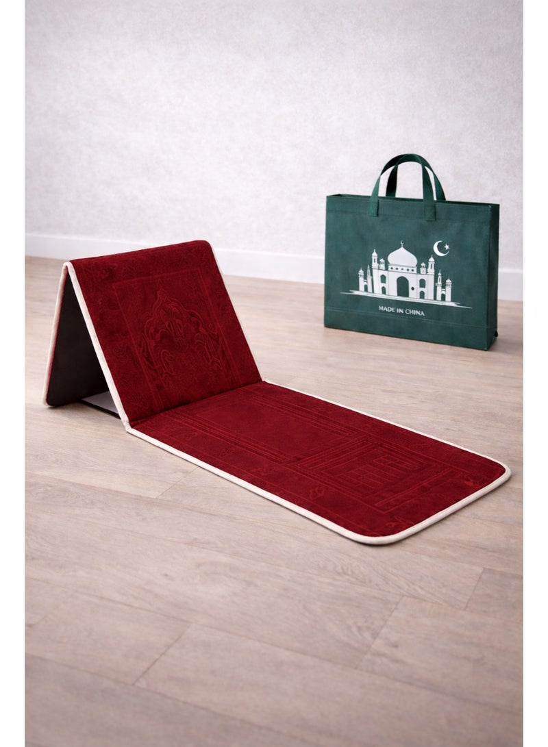Royal King Foldable Prayer Mat with Back Support Portable Islamic Prayer Rug with Carry Bag Comfortable Salah Mat for Home Travel Mosque - Image 1