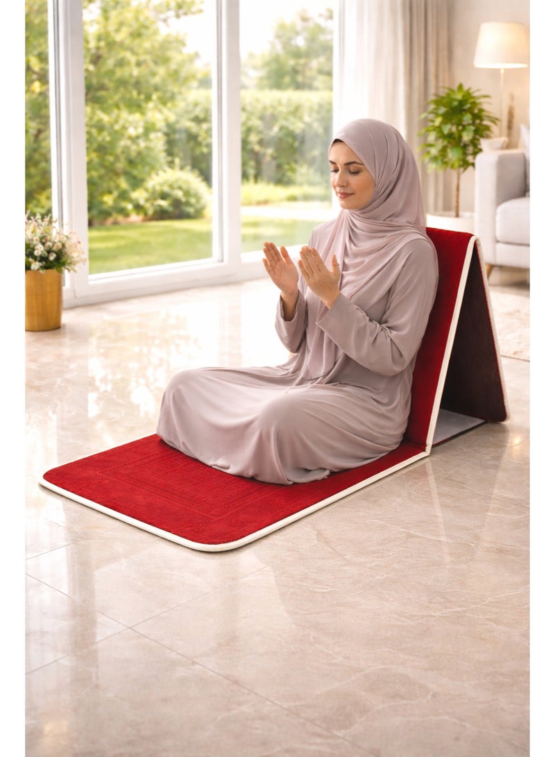 Royal King Foldable Prayer Mat with Back Support Portable Islamic Prayer Rug with Carry Bag Comfortable Salah Mat for Home Travel Mosque - Image 5