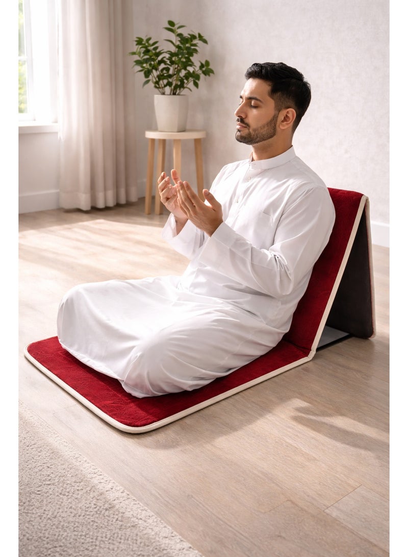 Royal King Foldable Prayer Mat with Back Support Portable Islamic Prayer Rug with Carry Bag Comfortable Salah Mat for Home Travel Mosque - Image 4
