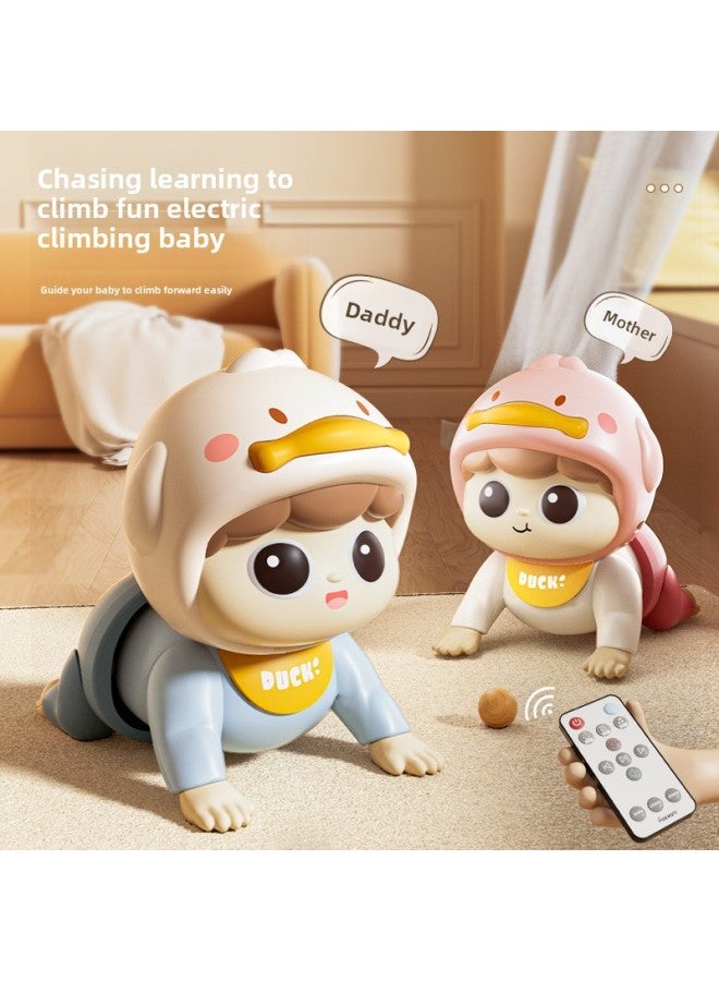 Baby Toys 0-1 Years Old Learning Crawling Guide Head-up Practice Training Puzzle Early Education Electric Baby Climbing Newborn Toys-Color:Yellow-baby Climbing Basic Edition/single Loop-e-commerce B  - Image 2