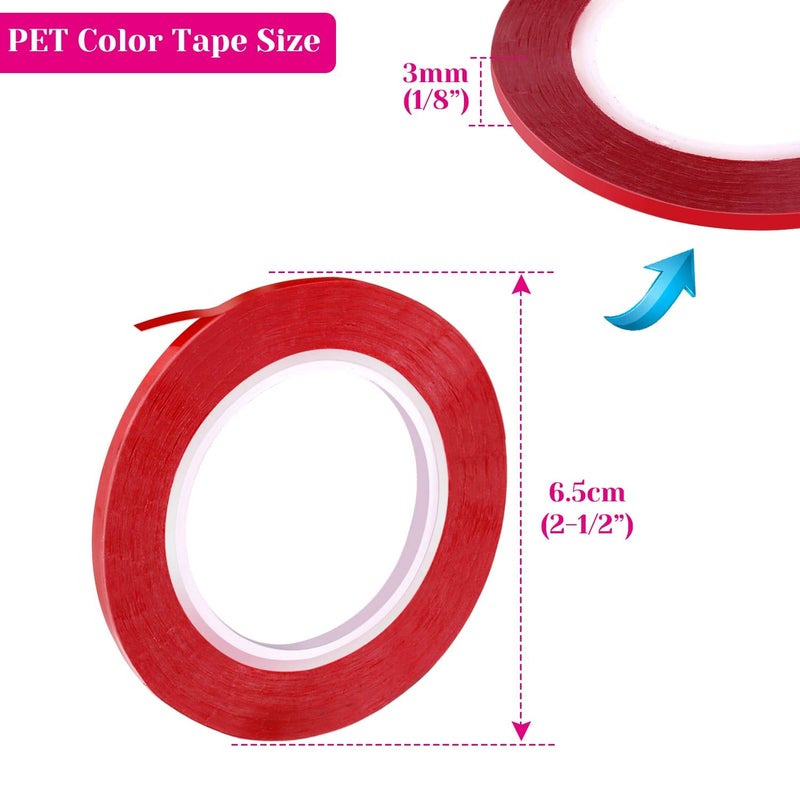cridoz 6 Rolls 1/8 Whiteboard Tape Thin White Board Tape Lines Pinstripe Dry Erase Art Tape Graphic Chart Grid Electrical Tape, 108 Feet Per Roll - Image 3