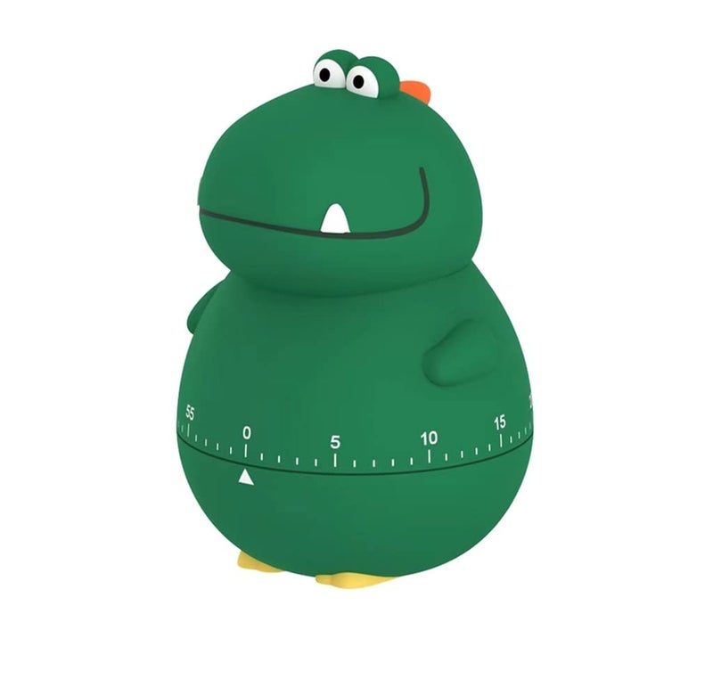Cute Dinosaur 100 Mechanical Egg Kitchen Timer for Kids CookingReadingClassroomDo SportsDinosaur green