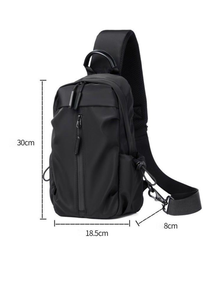 Crossbody Sling Backpack Sling Bag,Small Chest Bag for Hiking Traveling Outdoors (Black) - Image 4