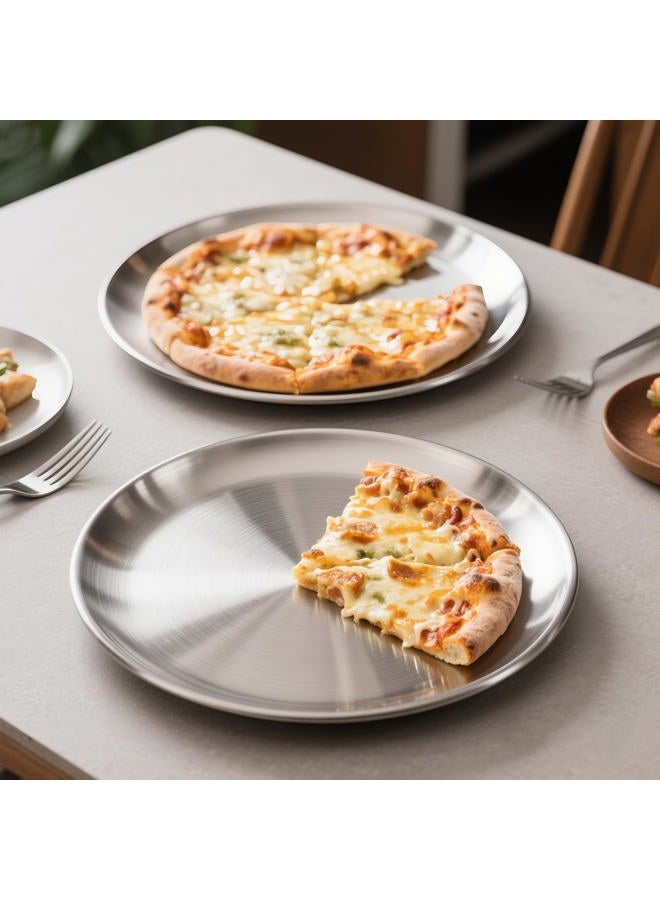 AWTBDP Pizza Pan Set for Oven, Non-Stick Stainless Steel Pizza Pans, Round Pizza Steel Tray for Baking Supplies & Kitchen, Restaurant, Home (13.5 Inch & 12 Inch & 10 Inch), Dishwasher Safe & Easy Clean - Image 5