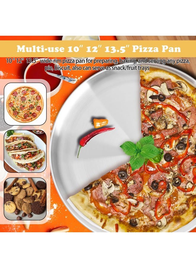 AWTBDP Pizza Pan Set for Oven, Non-Stick Stainless Steel Pizza Pans, Round Pizza Steel Tray for Baking Supplies & Kitchen, Restaurant, Home (13.5 Inch & 12 Inch & 10 Inch), Dishwasher Safe & Easy Clean - Image 4