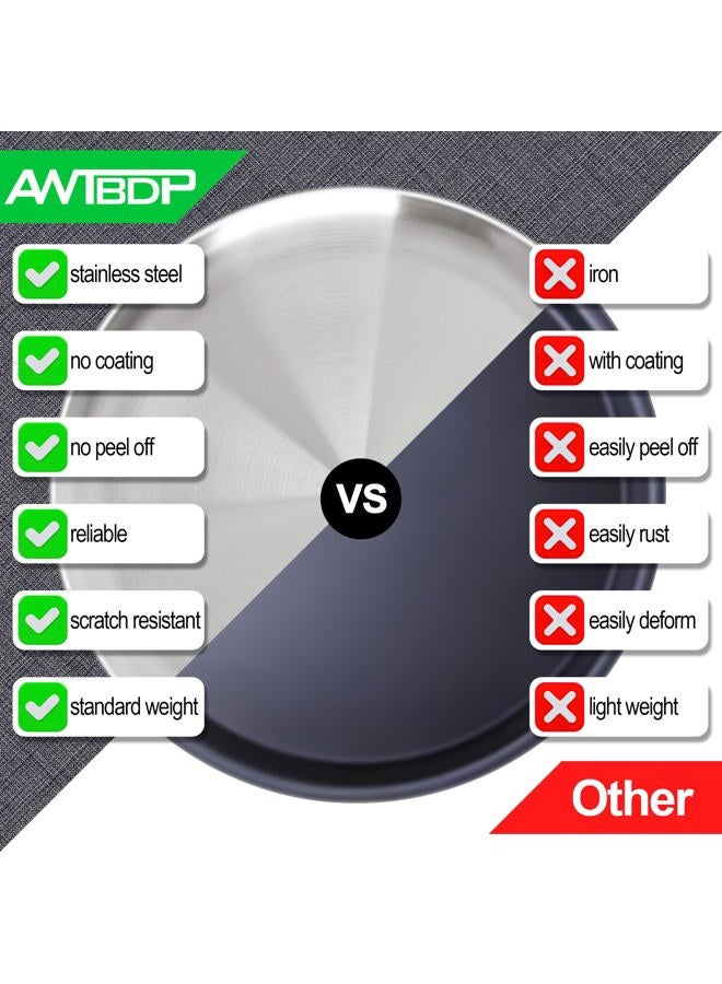 AWTBDP Pizza Pan Set for Oven, Non-Stick Stainless Steel Pizza Pans, Round Pizza Steel Tray for Baking Supplies & Kitchen, Restaurant, Home (13.5 Inch & 12 Inch & 10 Inch), Dishwasher Safe & Easy Clean - Image 2