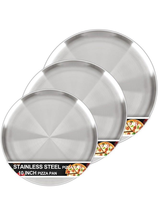 AWTBDP Pizza Pan Set for Oven, Non-Stick Stainless Steel Pizza Pans, Round Pizza Steel Tray for Baking Supplies & Kitchen, Restaurant, Home (13.5 Inch & 12 Inch & 10 Inch), Dishwasher Safe & Easy Clean - Image 1
