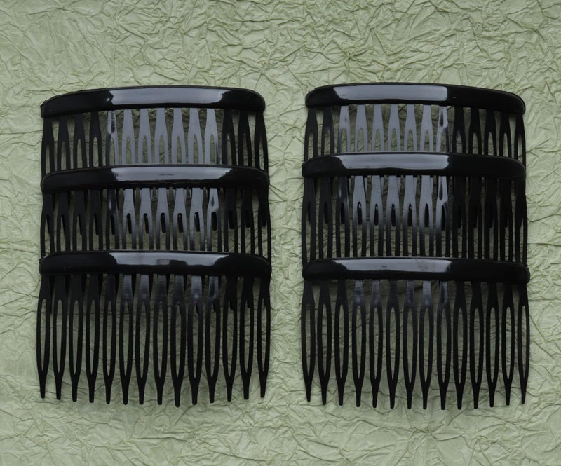 Ruwado 6 Pcs 14 Teeth Hair Side Comb Twist French Vintage Style Hair Clips Pins Accessories Supplies for Women Girls Bridal Wedding Veil Fine Long Curly Hair (Black) - Image 5