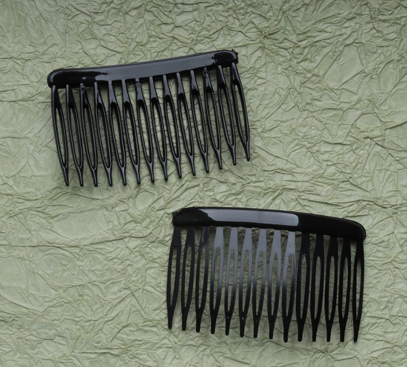 Ruwado 6 Pcs 14 Teeth Hair Side Comb Twist French Vintage Style Hair Clips Pins Accessories Supplies for Women Girls Bridal Wedding Veil Fine Long Curly Hair (Black) - Image 4