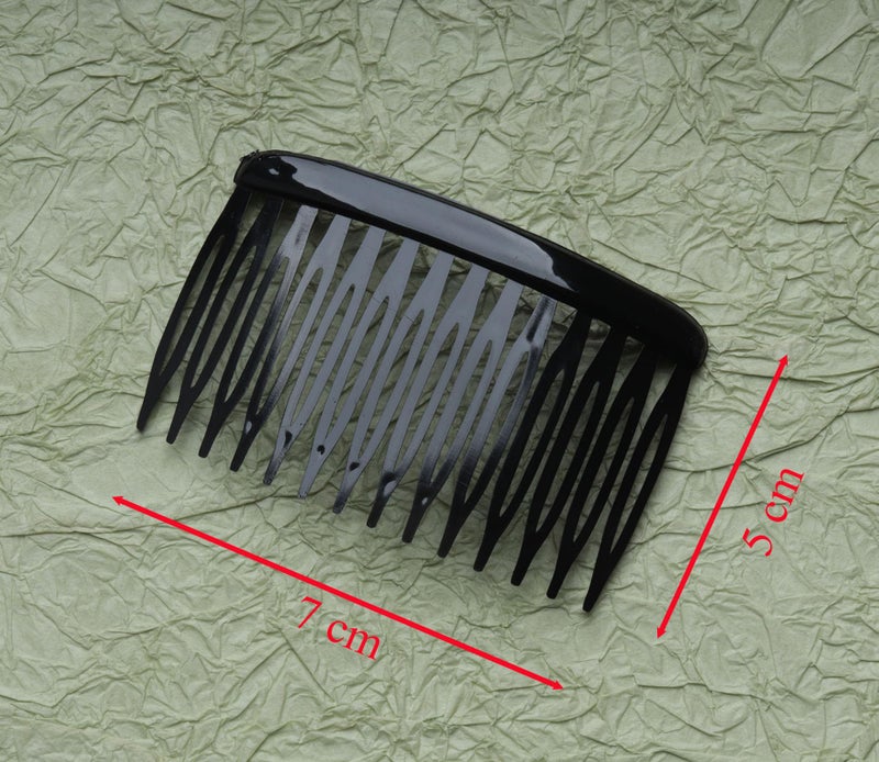Ruwado 6 Pcs 14 Teeth Hair Side Comb Twist French Vintage Style Hair Clips Pins Accessories Supplies for Women Girls Bridal Wedding Veil Fine Long Curly Hair (Black) - Image 2