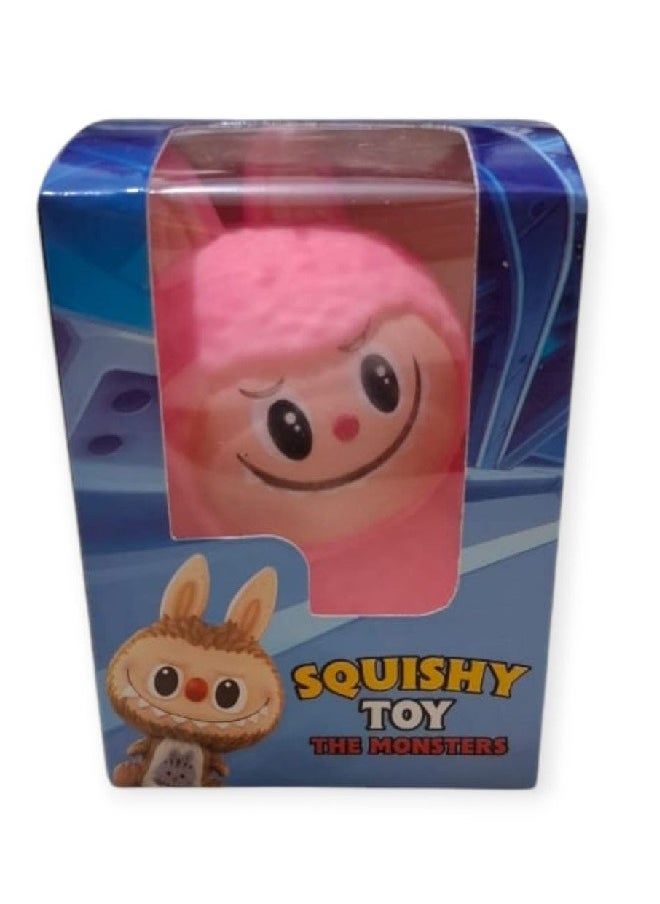 Generic Mainan Squishy The Monster Labubu Warna Warni Mainan Pencet Soft Toy Penghilang Stress pink  - Image 2