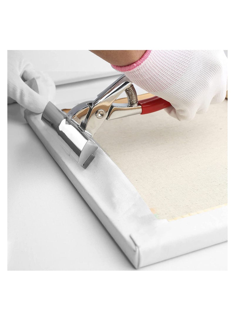 XiuWoo KASTWAVE Alloy Art Tool Extra Wide Canvas Pliers with Padded Spring Return Handle for Stretcher Bars Artist Framing, Metal Iron Professional Oil Painting Stretching - Image 3