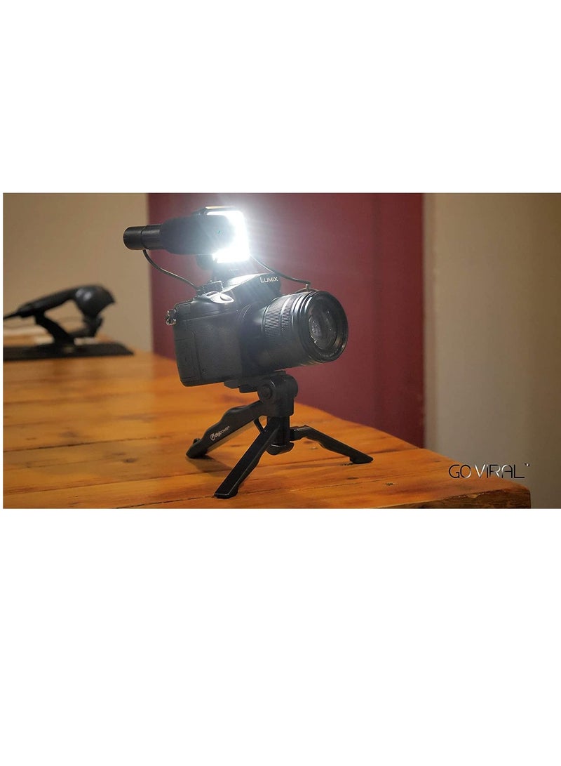 Vlogging"Like Me" LED Video Light + Microphone + Mobile Phone Holder + Hand Grip/Mini Tripod Compatible with Smartphones for TikTok, Youtube - Image 5