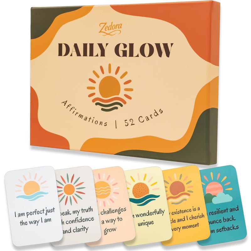 ZEDORA Daily Glow Affirmation Cards â€“ Daily Positivity & Self-Care Deck - Image 1