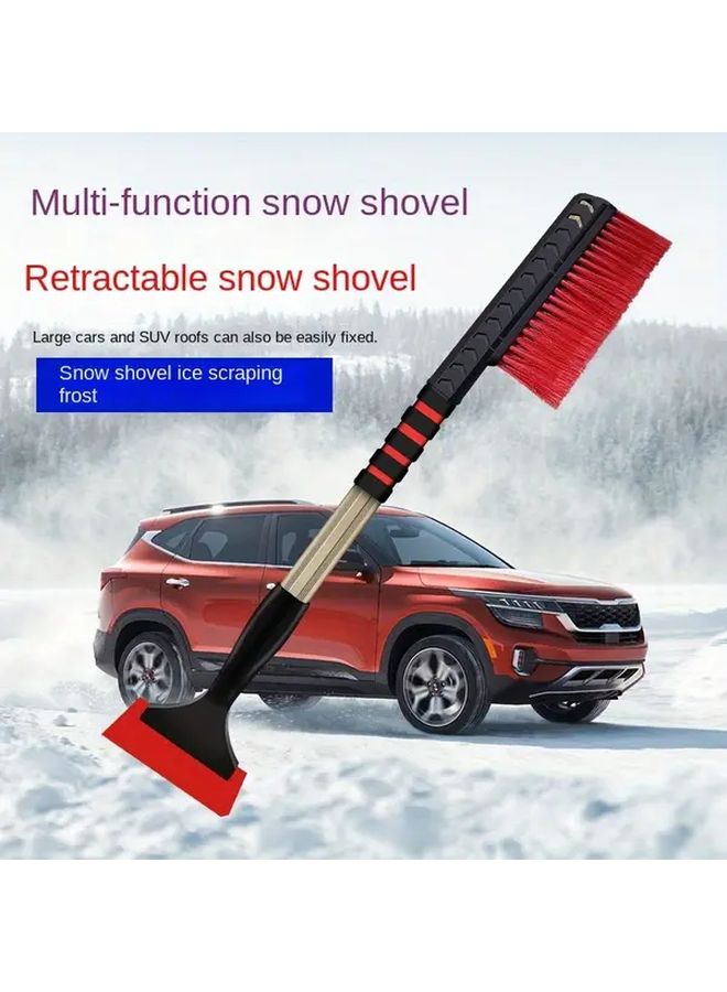3 In 1 Retractable Snow Brush With Ice Scraper And Squeegee Durable Aluminum Alloy Car Snow Shovel - Image 2
