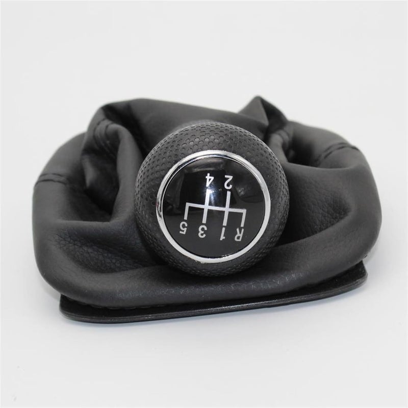 QASULER 5 Speed Gear Stick Shift Knob with Leather Boot - Image 4