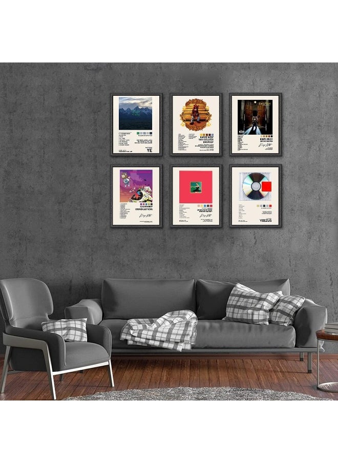 Home Trove - GLRSSN Kanye West Album Cover Signed Limited Posters Print Rapper Music Posters Canvas Wall Art Room Aesthetic Set of 6 for Teen and Girls Dorm Décor, 20cmx25cm (8inchx10inch) - Image 1