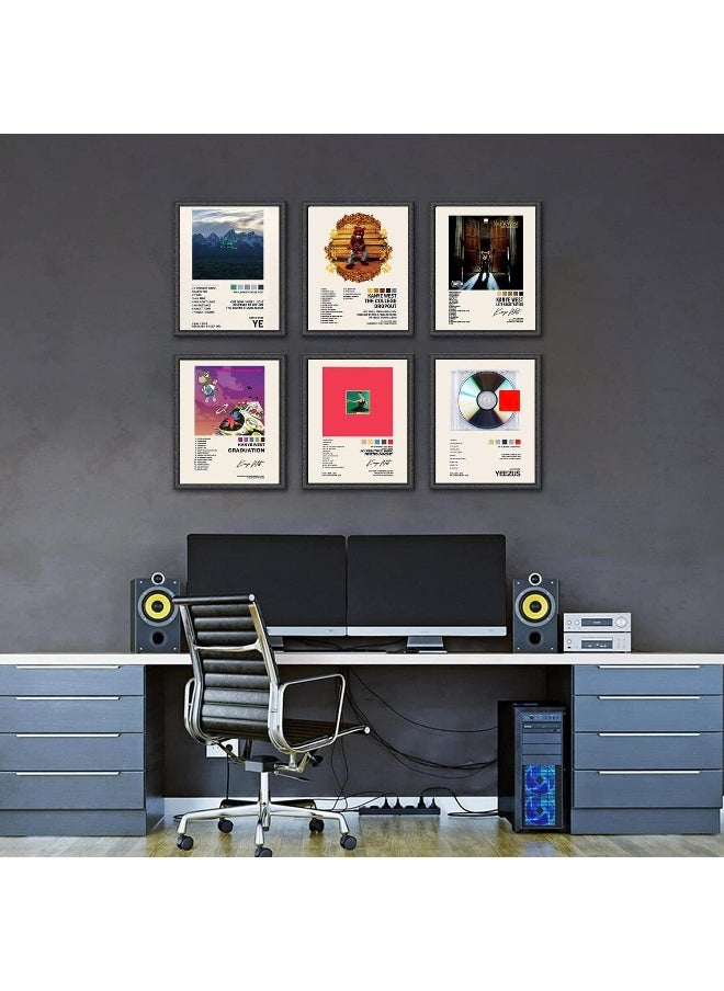 Home Trove - GLRSSN Kanye West Album Cover Signed Limited Posters Print Rapper Music Posters Canvas Wall Art Room Aesthetic Set of 6 for Teen and Girls Dorm Décor, 20cmx25cm (8inchx10inch) - Image 1